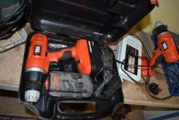 Two Black & Decker Drills, Two Batteries, and a Charger