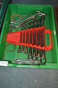 Assorted Snap-On Ring Spanners (tray not included)