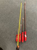 Four Snap-On Prybars 4” 7.5”, 12” and 29”