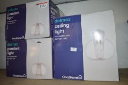 *One Ceiling Light and Two Pendant Lights