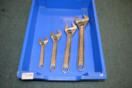 Four Snap-On Adjustable Spanners 6”, 8”, 10”, and 12” (tray not included)