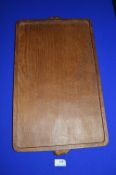 Robert Thompson Mouseman Oak Tray with Two Mice Handle