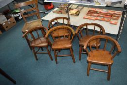 Set of Five Bentwood Sunday School Chairs plus Tea