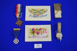 Small Collectibles Including Medals and Wristwatches