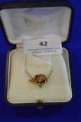 9ct Gold Floral Pendant & Chain ~2.3g