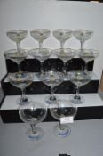 Thirteen Babycham Glasses