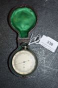 Victorian Captains Pocket Barometer in Original Leather Case