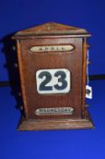1930’s Oak Perpetual Desk Calendar