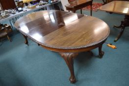 Victorian Oval Wind-out Dining Table on Cabriole Legs with Claw & Ball Feet plus Two Extra Leaves