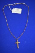 9ct Gold St. Cristopher & Chain ~4.6g