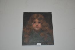 Unframed Oil on Canvas Portrait of a Young Girl by R.G. Hinchcliff