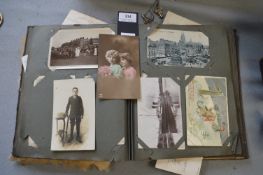 Period Postcard Album and Contents