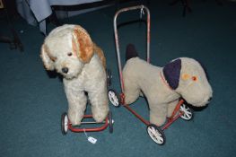 Two Vintage Push Along Dog Strollers