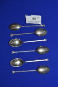 Set of Six Hallmarked Silver Teaspoons - Sheffield 1924, ~40g total