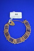 9ct Gold Gate Chain Bracelet & Locket ~18g total