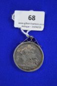 Queen Victoria Silver Crown 1889 with Silver Detachable Pendant Mount