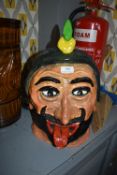 Large Painted Pottery Comical Head