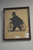 Print of The Reverend Joseph Coltman on His Velocipede