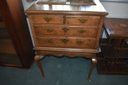 Georgian Two over Two Oak Chest of Drawers on Stand with Cabriole Legs