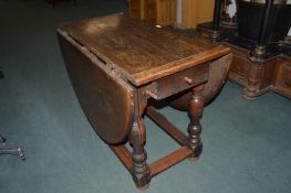 Georgian Oak Oval Table with Split Gate Leg Design
