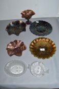Carnival Glass Bowls, Commemorative Royalty Dishes