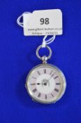 Lady's Continental Fine Silver Pocket Watch with Enamelled Face