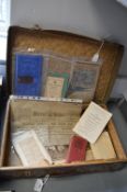 Vintage Case Containing Maps and Ephemera