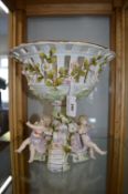 Masons Style Pierced Porcelain Bowl with Cherubs