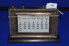 Hallmarked Silver Desktop Calendar - Birmingham 1937 (requires restoration)