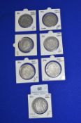 Seven Edwardian Silver Half Crowns