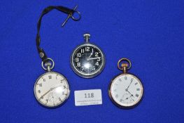 Three Pocket Watches (Two Military & One Other)