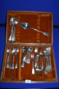 Joseph & Albert Savory 33pc Hallmarked Silver Fiddle Pattern Cased Flatware Service – London