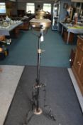 Victorian Oil Lamp on Wrought Iron Stand