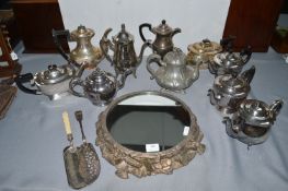 EPNS Teapots, Mirrored Display Stand, etc.