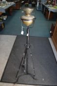 Victorian Oil Lamp on Wrought Iron Stand