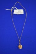 9ct Rose Pendant & Chain ~4g