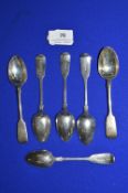Set of Six Hallmarked Silver Teaspoons - London 1854, ~114g total