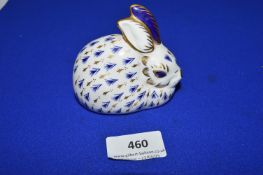 Royal Crown Derby Rabbit Paperweight with Gold Seal