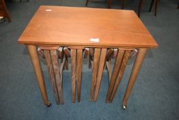 Retro Teak Side Table and Four Matching Folding Occasional Table