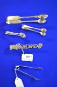 Five Pair of Silver Sugar Tongs – Assorted Hallmarks, ~115g total