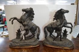 Pair of Spelter Figures – Taming Wild Horses