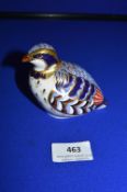 Royal Crown Derby Red Legged Partridge Paperweight with Gold Seal