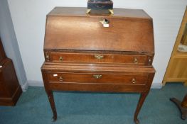 Georgian Oak Bureau on Cabriole Legs