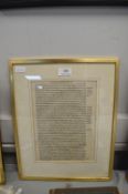 Bernardinus Venetus De Vitalibus Venice 1498 Framed Leaf from His Opera