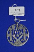 Unmarked 925 Silver Masonic Pendant ~14g