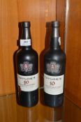 Two Bottles of Taylor’s 10 Year Old Vintage Tawney Port