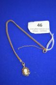 9ct Gold Cameo Pendant and Chain ~5.3g