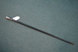 Ebonised Walking Cane with Hallmarked Silver Cap – London 1881