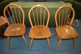 Three Ercol Bentwood Spindleback Chairs