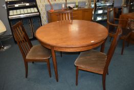 G-Plan Circular Extending Dining Table with Two Matching Chairs